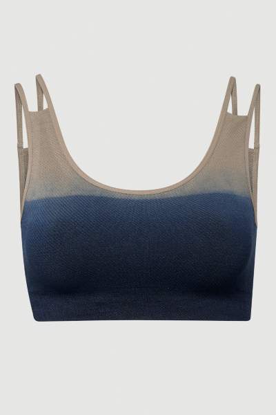 Soft Ribbed Bralette in navy nougat