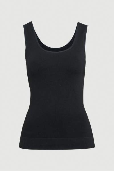 Soft Ribbed Tank Top in schwarz