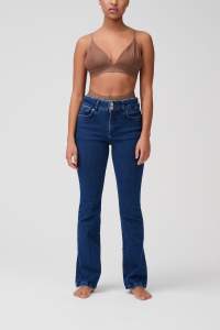 Bootcut High Rise Denim in der Farbe stone washed blue