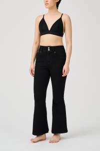 Kick Flared High Rise Denim in der Farbe schwarz